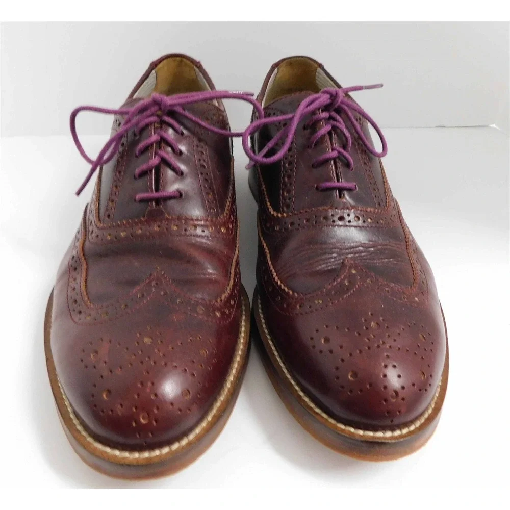 J Shoes Charlie Plus‎ Cordovan Leather Wingtip Oxfords 8 D